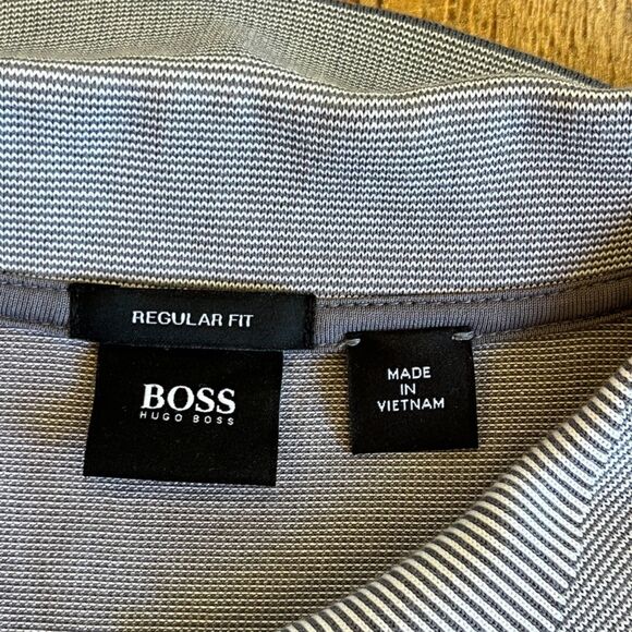 Boss Hugo Boss Parlay Grey Knit Polo Shirt XXL 100% Cotton Regular Fit - Picture 7 of 7